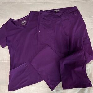 Healing Hands Purple Label Scrubs in Eggplant Sz Medium Tori Pants & Juliet Top